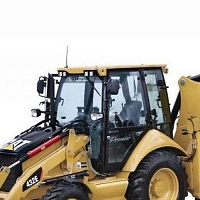 Стекло  кузовное заднее левое верхние на Caterpillar  428 e/432e/434e/444e